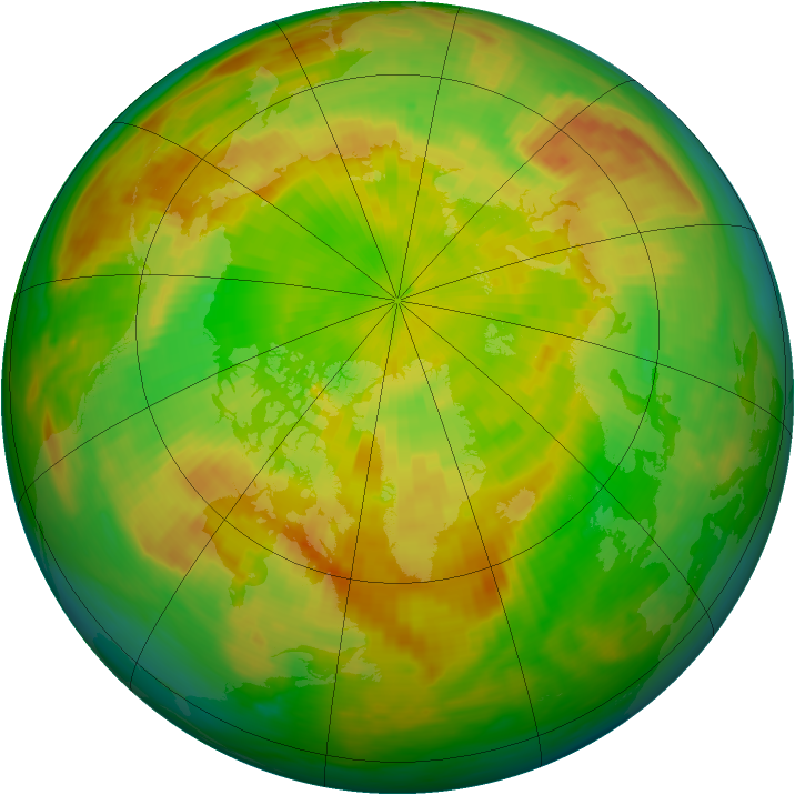 Arctic ozone map for 01 June 1985